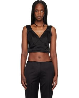 TOTEME Cropped Satin Camisole - Black