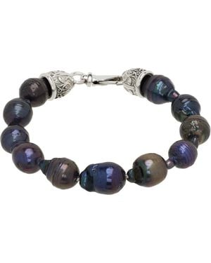 Emanuele Bicocchi Large Baroque Pearl Bracelet - Blue