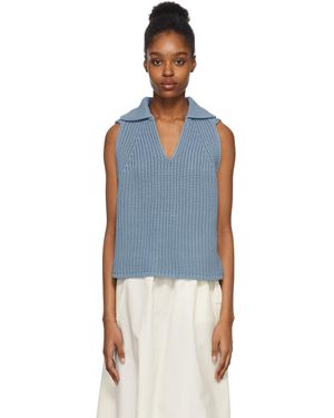Deveaux New York Knit Aubrey Vest - Blue