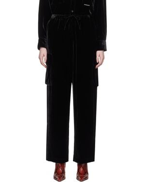 T By Alexander Wang Black Drawstring Cargo Pants