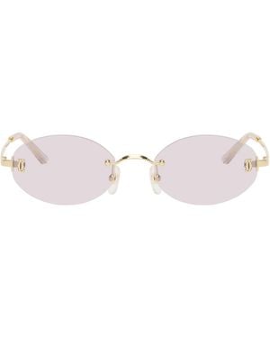 Cartier Signature C Oval Rimless Sunglasses - Black