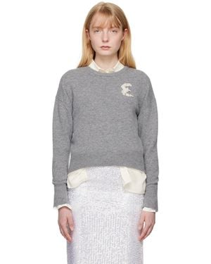 Erdem グレー アップリケ セーター - ブラック