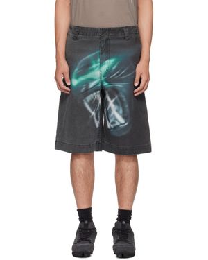 Gerrit Jacob Printed Denim Shorts - Black