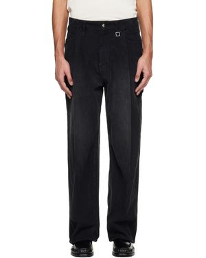 WOOYOUNGMI Pantalon Noir En Velours Côtelé