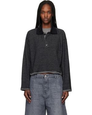 mfpen Cropped Ls Polo - Black