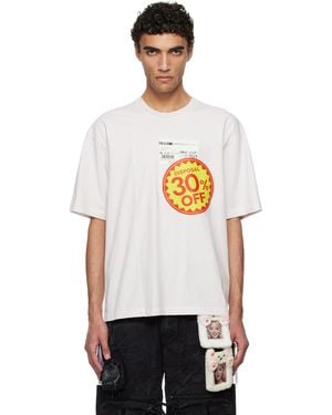 Doublet オフホワイト 'Disposal Reduction' Tシャツ - ブラック