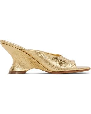 Dries Van Noten Open-Toe Leather Mule Heeled Sandals - Black