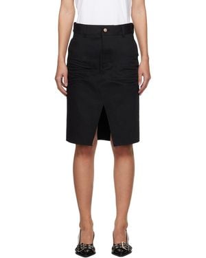 we11done Raw Edge Midi Skirt - Black