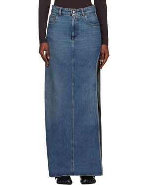 Coperni Garter Belt Denim Maxi Skirt - Blue