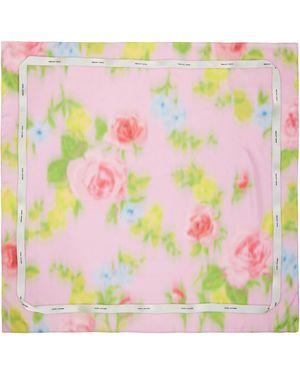 Marc Jacobs Blurred Floral Silk Scarf - Pink