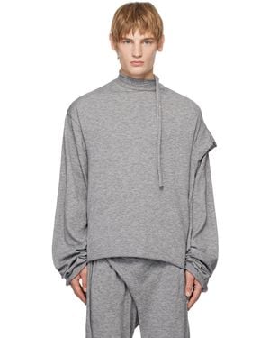 OTTOLINGER グレー ストラップ ニット ルーズ 長袖スウェットシャツ