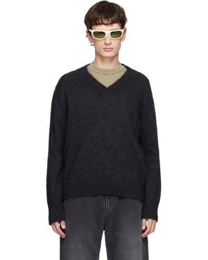 Second/Layer Vexed V-Neck Jumper - Black