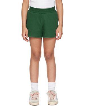 Golden Goose キッズ｜グリーン グリッター ショートパンツ