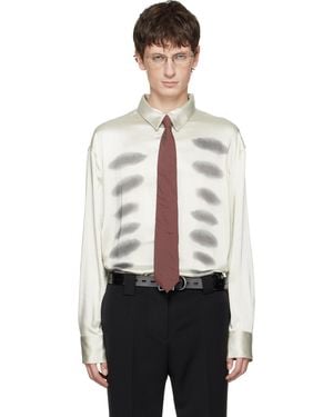 AVAVAV Off- X-Ray Printed Satin Button-Up Shirt - Black