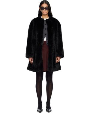 Max Mara Eros Faux-Fur Coat - Black