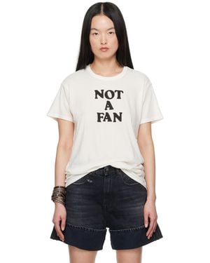 R13 オフホワイト 'Not A Fan' Boy Tシャツ - ブラック