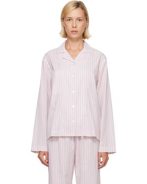 Tekla Fine Twill Long-Sleeved Pyjama Shirt - Purple