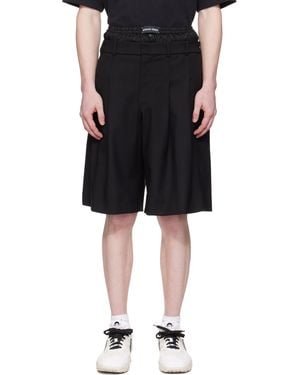Marine Serre Virgin Wool Twill Shorts - Black
