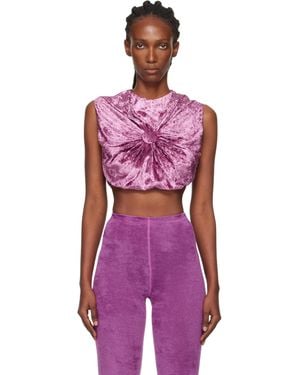 JULIE KEGELS Tilda Button Cushion Top - Purple