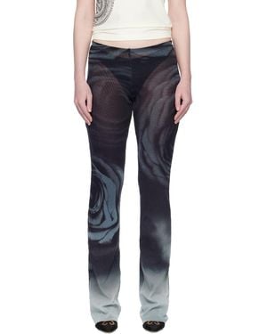 Jean Paul Gaultier 'The Blurry Roses' Lounge Trousers - Blue