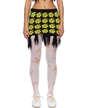 Ashley Williams Minijupe Ganguro Noir Et Jaune À Motif Fleuri