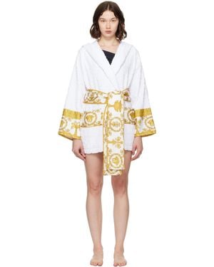 Versace 'I Heart Baroque' Short Bathrobe - Black