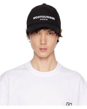【WOOYOUNGMI】WYM Patch Logo Ball Cap/全国送料無料 ☆【WOOYOUNGMI】☆White Embroidered Logo Ball Ca.p Black