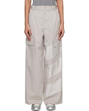 Y-3 Taupe Wide Cargo Pants - Brown