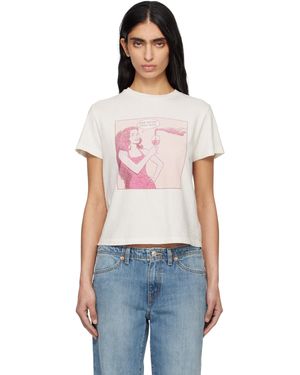 RE/DONE T-Shirt 'Drink Wine' Blanc Cassé - Multicolore