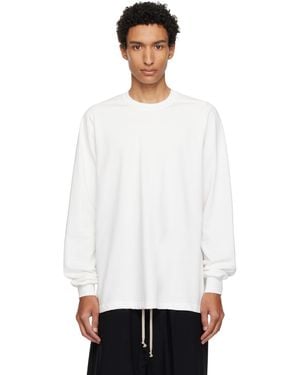 Rick Owens Off- Tower Short Crewneck Ls Sweatshirt - White