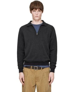 RRL Terry Quarter-Zip Sweatshirt - Black