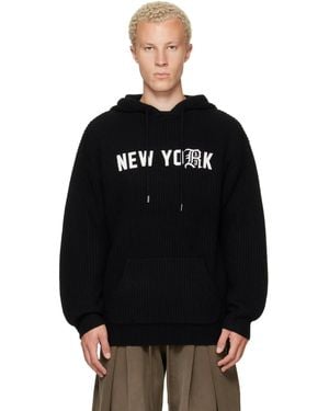 R13 Cashmere Oversized 'New York' Hoodie - Black