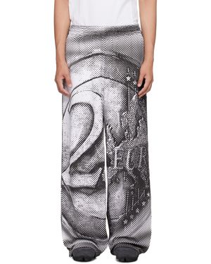 Gerrit Jacob Pantalon De Survêtement Noir Et Blanc À Image Imprimée - Multicolore