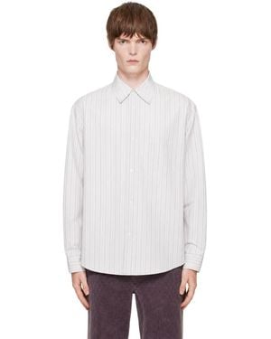 Marni Chemise Blanche En Popeline À Rayures Fines