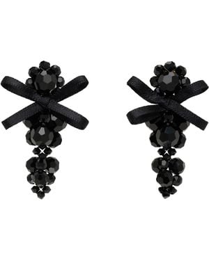 Simone Rocha Petite Bow Detail Cluster Earrings - Black