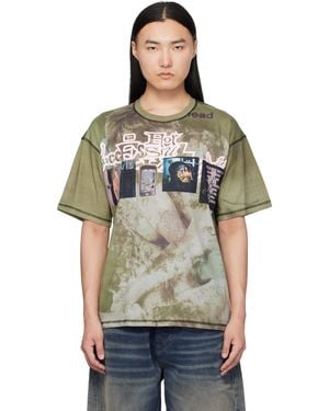 DIESEL Khaki All-Over Prints & Patches Relaxed T-Shirt - Black