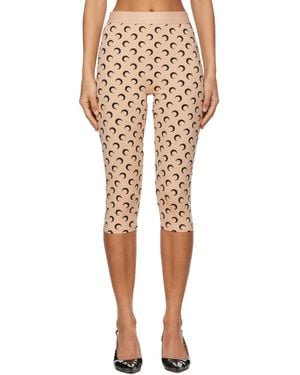 Marine Serre Recycled Moon Jersey Capri Leggings - Natural