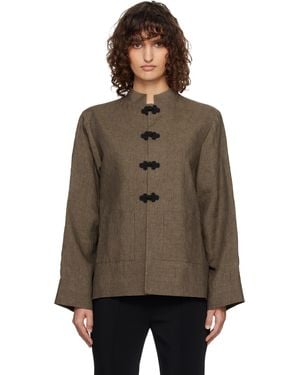 Rohe Pankou Closure Linen Jacket - Brown