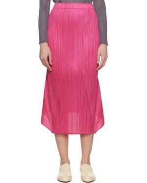 Pleats Please Issey Miyake Thicker Bottoms 2 Midi Skirt - Pink