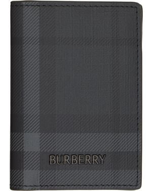 Burberry City Check Folding Card Holder - Black