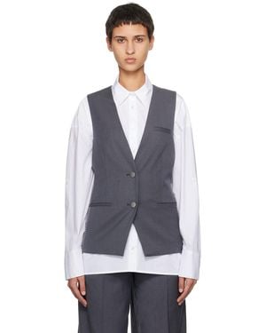 REMAIN Birger Christensen Grey Two-color Vest - Blue