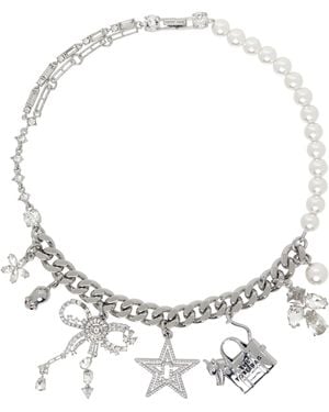 Marc Jacobs 'cats Out Of The Bag' Charm Necklace - Metallic