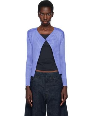Pleats Please Issey Miyake Monthly Colours March Cardigan - Blue