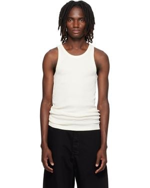 Lemaire Off- Ribbed Jersey Tank Top - White