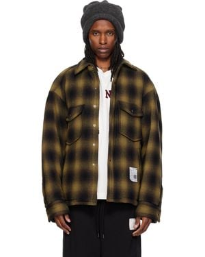 Maison Mihara Yasuhiro Check Puffer Shirt - Brown