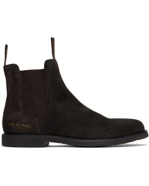 Common Projects Waxed Suede Chelsea Boots - Black