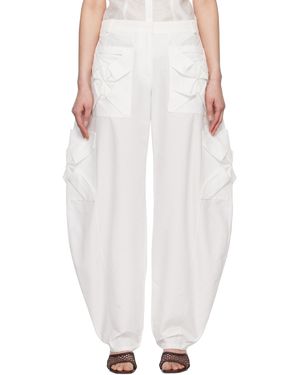 JKim Smocked Cargo Trousers - White