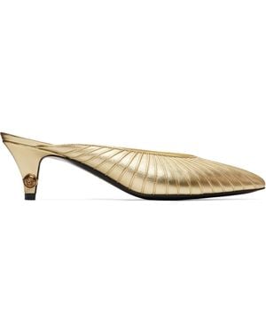 Versace Gianni Metallic Nappa Mule Heels