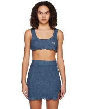 Yuzefi Cropped Tank Top - Blue