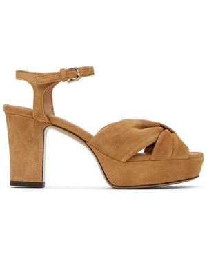 Jimmy Choo Tan Heloise 80 Heeled Sandals - Black